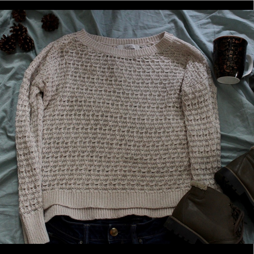 Loft Cream Crochet Sweater
